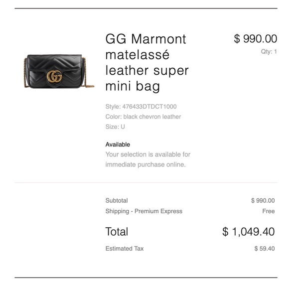 GUCCI GG MARMONT MATELASSÉ LEATHER SUPER MINI BAG - Picture 13 of 13